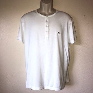 Lacoste short sleeve henley size 5 white